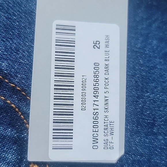 💥HP💥NWT Off White Diagonal Stripe Skinny Jean - Picture 9 of 9